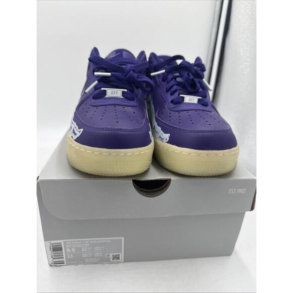 Size 9.5 - Nike Air Force 1 Low Purple Skeleton - Picture 2 of 9